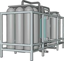 temperatuur gecontroleerd opslagruimte containersvoor vloeistof vector illustratie Aan wit achtergrond