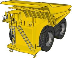 vector illustratie van een geel kipwagen vrachtauto wit achtergrond