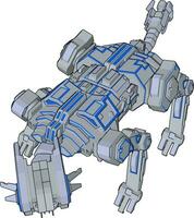hond blauw robot, illustratie, vector Aan wit achtergrond.