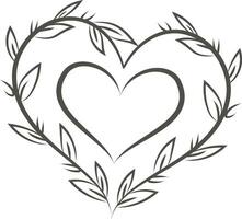 hart bladeren tatoeëren vector