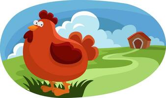 kip met kip kip, illustratie, vector Aan een wit achtergrond.