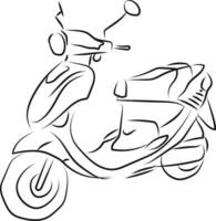 scooter schetsen illustratie vector Aan wit achtergrond