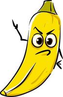 een boos banaan vector of kleur illustratie