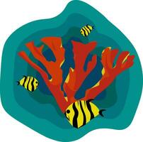 koralen en vis vector of kleur illustratie