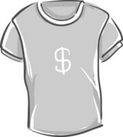 grijs t-shirt vector of kleur illustratie