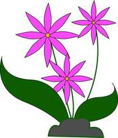 pot van roze bloemen vector of kleur illustratie