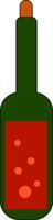 een fles van smakelijk rood wijn vector of kleur illustratie