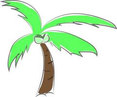 een groot palm boom, vector of kleur illustratie.