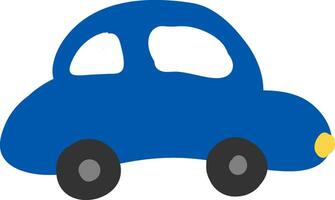 een blauw kleur auto, vector of kleur illustratie.