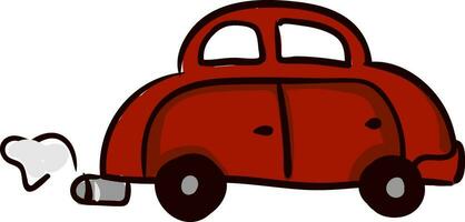 rood auto, vector of kleur illustratie.