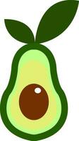 clip art van een half gesneden avocado fruit vector of kleur illustratie