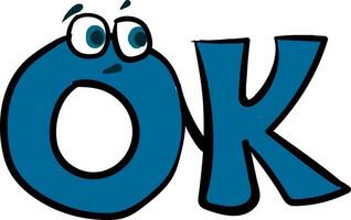 emoji van de woord OK vector of kleur illustratie