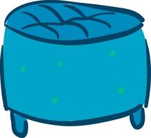 tekening van een ronde blauw gekleurd stoel vector of kleur illustratie