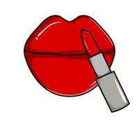 lippen met lippenstift rood illustratie vector