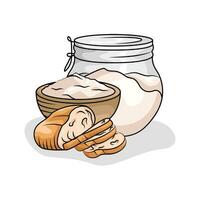 meel brood met tarwe brood illustratie vector