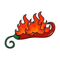 heet Chili met brand illustratie vector