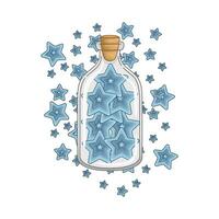 ster blauw in fles glas met ster blauw illustratie vector