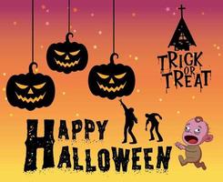 abstracte halloween 31 oktober pompoen en spook trick or treat vector