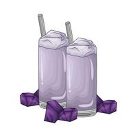 taro drinken met taro Purper zoet aardappel illustratie vector