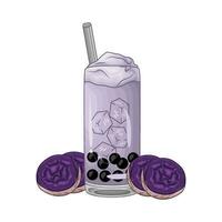 taro drinken met taro Purper zoet aardappel illustratie vector