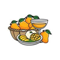 mango fruit, sap mango met mango voedsel illustratie vector