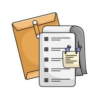 taak lijst met envelop illustratie vector