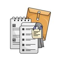 taak lijst met envelop illustratie vector