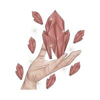 diamant in hand- met diamant illustratie vector