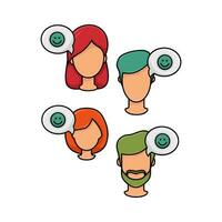 terugkoppeling klant met emoji in toespraak bubbel illustratie vector