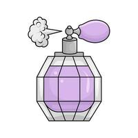 parfum fles verstuiven met rook illustratie vector