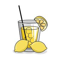 citroen sap in glas drinken illustratie vector