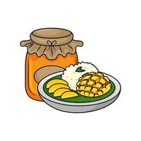 jam mango met voedsel mango illustratie vector