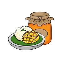 jam mango met voedsel mango illustratie vector