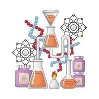 chemie met Bunsen brander illustratie vector