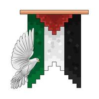 vlag Palestina met vogel illustratie vector