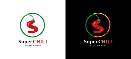 modern rood Chili brief s logo ontwerp vector