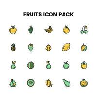 fruit gevulde schets icoon pak vector
