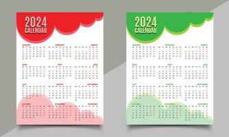 kalender ontwerp. een pagina kalender. afdrukken kalender ontwerp sjabloon vector