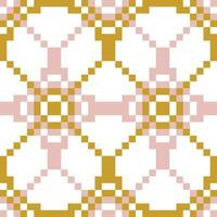 een pixel patroon met roze en goud pleinen vector