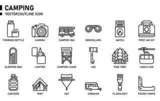 pictogram camping overzicht vector