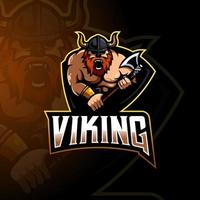 Viking mascotte logo ontwerp vector