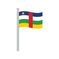 vlag van centraal Afrikaanse republiek Aan vlaggenmast geïsoleerd vector