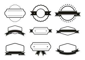 zwart en wit wijnoogst retro etiketten elementen reeks vector