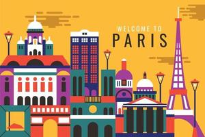 vectorillustratie van stad in Parijs, plat ontwerpconcept