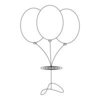 ballon decoratie doorlopend single lijn schets vector kunst tekening en illustratie