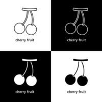 kers fruit gezond voedsel logo icoon vector