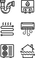 loodgieter en verwarming pictogrammen vector