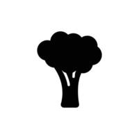 broccoli icoon. gemakkelijk solide stijl. groente, plant, gezond, natuurlijk, biologisch, eetpatroon, vers, voedsel concept. zwart silhouet, glyph symbool. vector illustratie geïsoleerd Aan wit achtergrond.