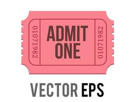 vector roze traditioneel toelating ticket icoon met woorden toegeven een en aantal