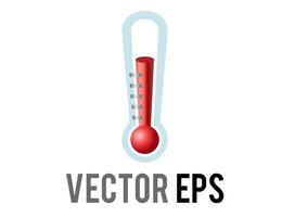 vector vloeistof in glas thermometer icoon met rood vloeistof opgestaan naar meten temperatuur